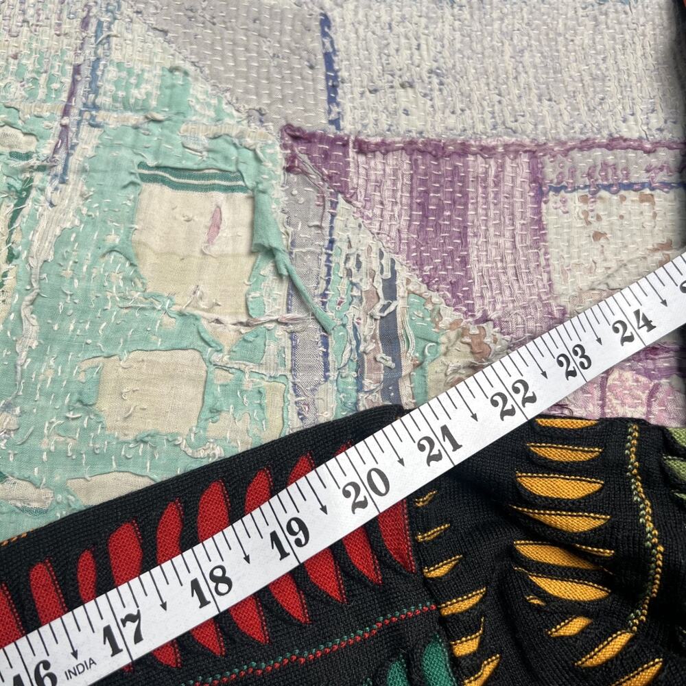 Tundra Canada 3-D Knit Vintage 90s Sweater Mens medium Colorful Coogi Style - Picture 11 of 11